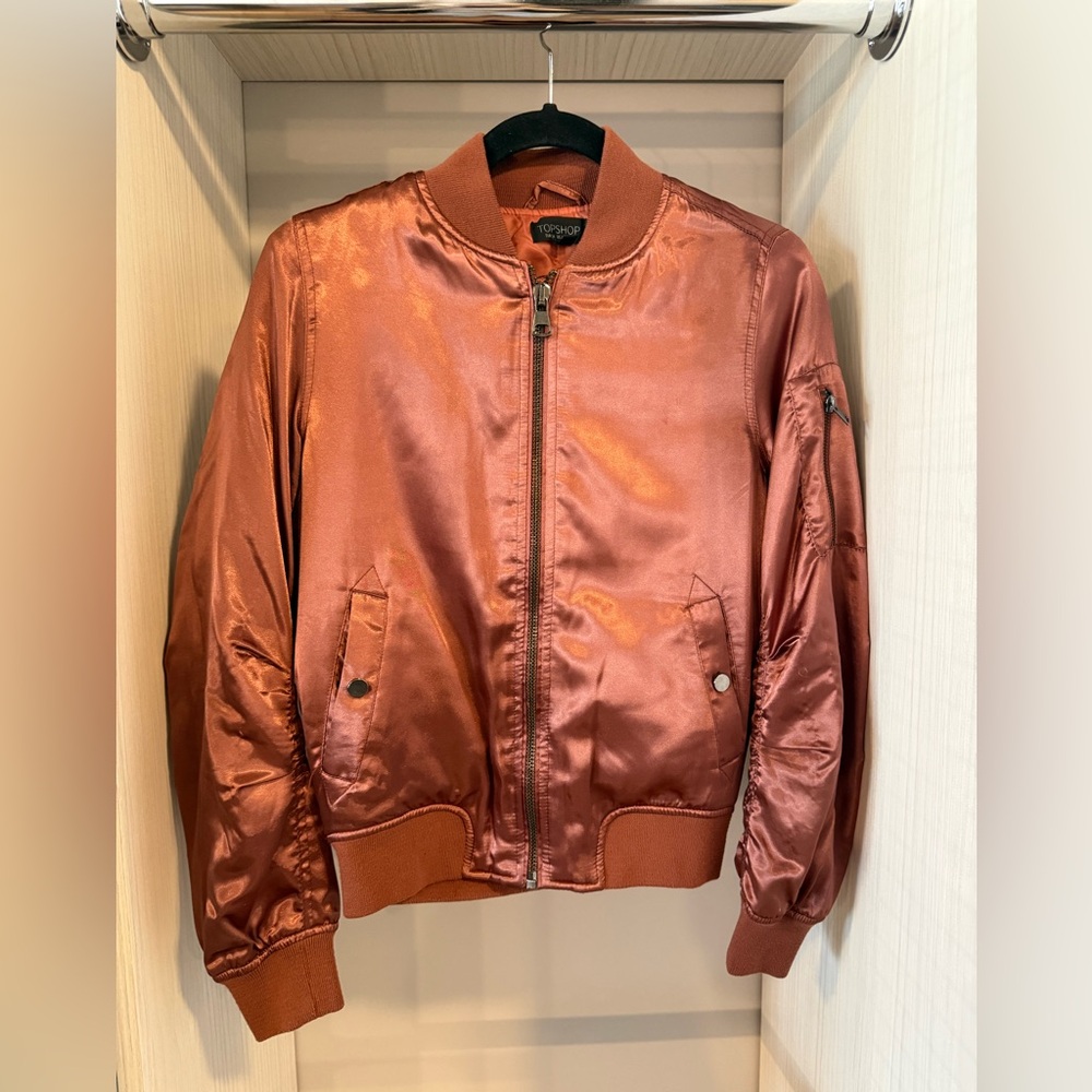 Topshop Copper Bomber Jacket